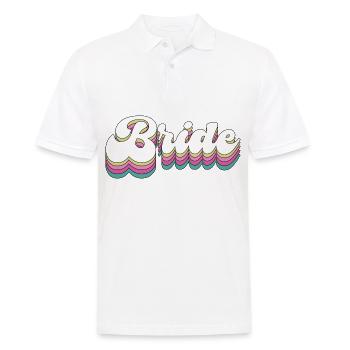 Mariée Vintage Lettrage Rétro Enterrement de vie de garçon Proposition engagée - Polo Homme - blanc - Devant - Kai (181cm)