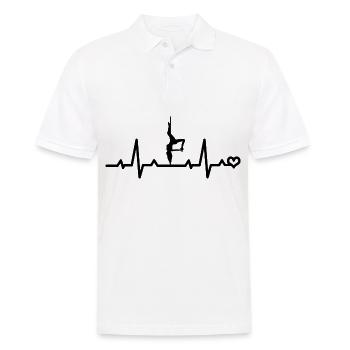 Pole Dance Dancer ECG Heart Rate Pulse Dancing - Men's Polo Shirt - white - Front - Kai (181cm)