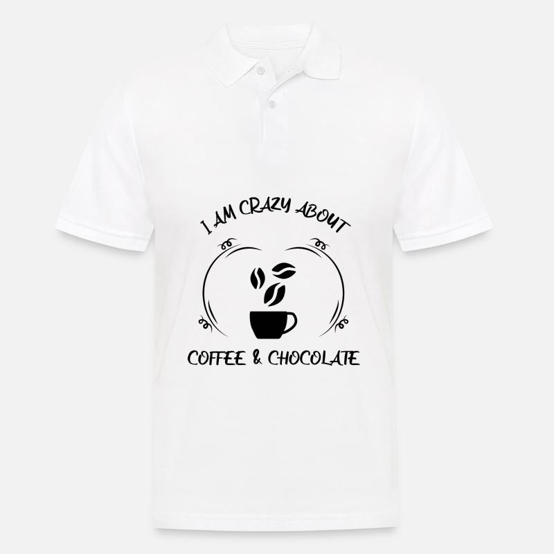 Kaffee Espresso Käffchen & Schokolade - Männer Poloshirt - Weiß