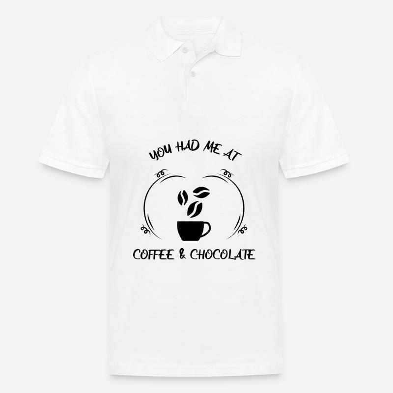 Kaffee Espresso Käffchen & Schokolade - Männer Poloshirt - Weiß
