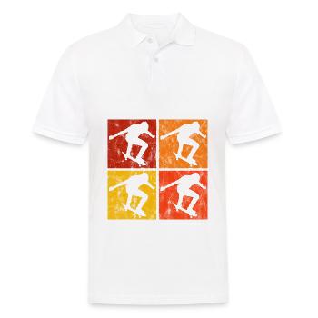 Skateboarder Skateboard Skater Skate Skateing - Men's Polo Shirt - white - Front - Kai (181cm)