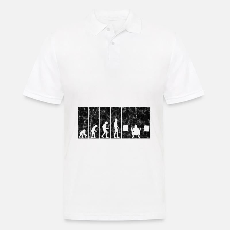 Musculation Bodybuilder GYM Evolution Rétro - Polo Homme - blanc