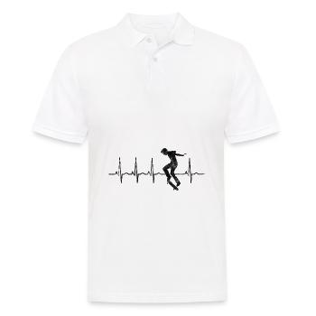 Skateboarder Skateboard EKG Skater Skate Skateing - Men's Polo Shirt - white - Front - Kai (181cm)