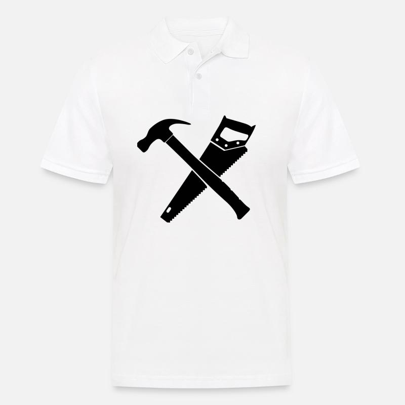 Hammer und SägenDesign - Männer Poloshirt - Weiß