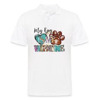 Mein Hund ist mein Valentinstag - Männer Poloshirt - Weiß - Vorne - Kai (181cm)