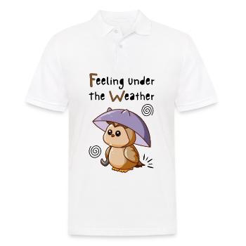 Feeling Under The Weather. Cute Owl With Umbrella. - Men's Polo Shirt - white - Front - Kai (181cm)