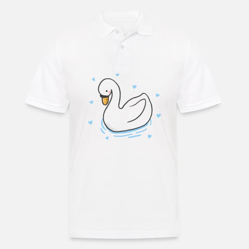 Schwan - Männer Poloshirt - Weiß