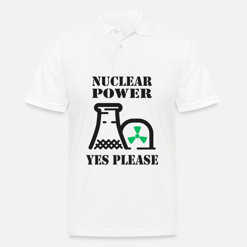 Atomkraft, Ja bitte, Kernenergie - Männer Poloshirt - Weiß