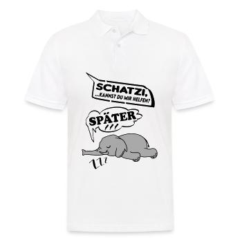 Schatzi kannst du mir helfen Elefant Help me - Männer Poloshirt - Weiß - Vorne - Kai (181cm)