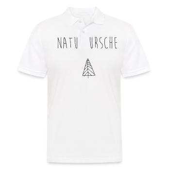Naturbursche mit Baum schwarz Geschenkidee - Männer Poloshirt - Weiß - Vorne - Kai (181cm)