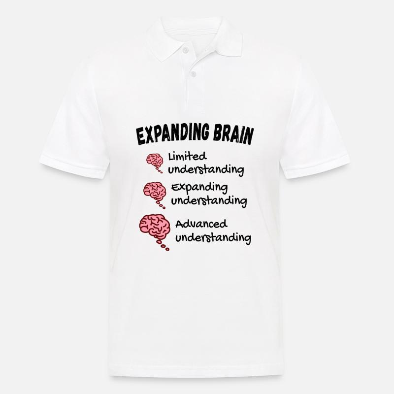 Gehirn erweitern - Expanding Brain Meme - Männer Poloshirt - Weiß