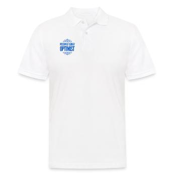 vor dir steht ein pessimistischer Optimist - Männer Poloshirt - Weiß - Vorne - Kai (181cm)