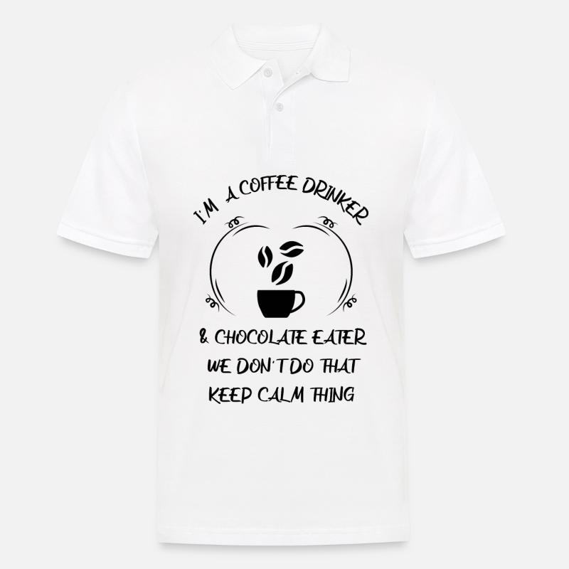 Kaffee Espresso Käffchen & Schokolade - Männer Poloshirt - Weiß