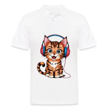Casque chaton - Polo Homme - blanc - Devant - Kai (181cm)