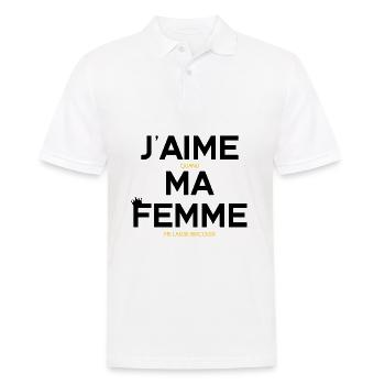 J'AIME quand MA FEMME me laisse bricoler (Humour) - Polo Homme - blanc - Devant - Kai (181cm)
