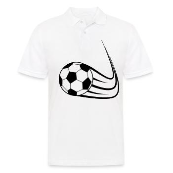 Fußball, Ball, Soccer, Football, Schuss, Tor - Männer Poloshirt - Weiß - Vorne - Kai (181cm)