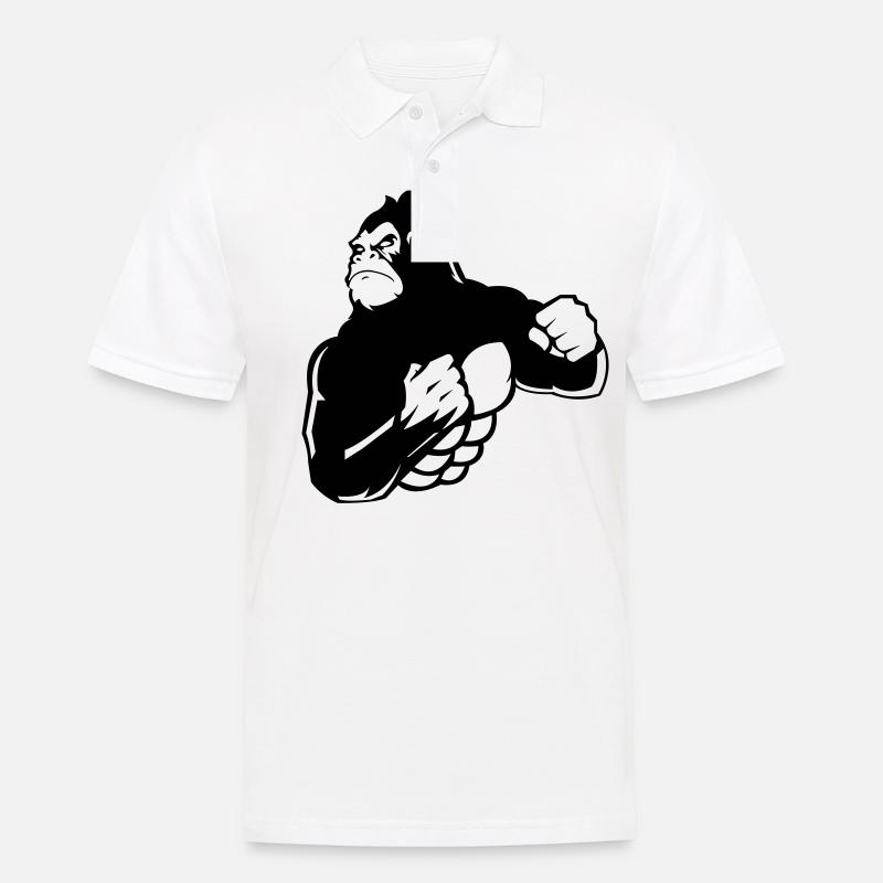 gorilla - Männer Poloshirt - Weiß
