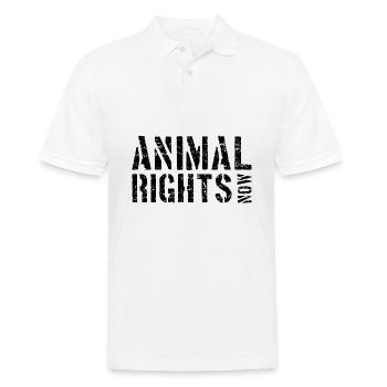 ANIMAL RIGHTS NOW - Men's Polo Shirt - white - Front - Kai (181cm)