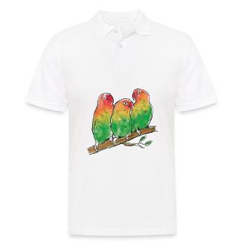 Perroquets aquarelles - Polo Homme - blanc - Devant - Kai (181cm)