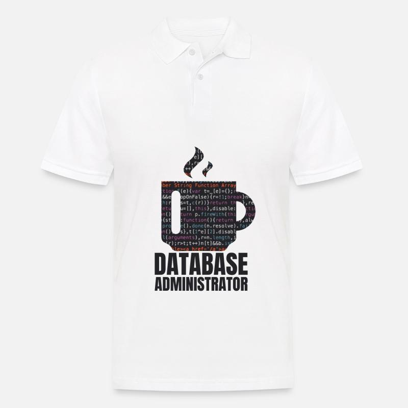 Datenbankdaten SQL Programmer Administration - Männer Poloshirt - Weiß