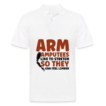 Arm Amputees like to stretch - Männer Poloshirt - Weiß - Vorne - Kai (181cm)