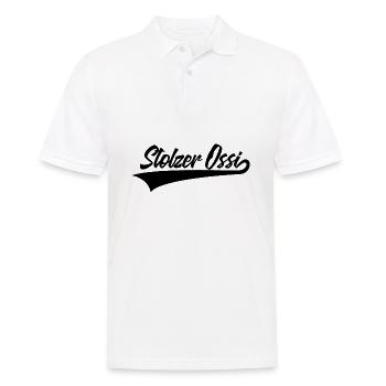 STOLZER OSSI DDR OSTEN OSTDEUTSCH - Männer Poloshirt - Weiß - Vorne - Kai (181cm)