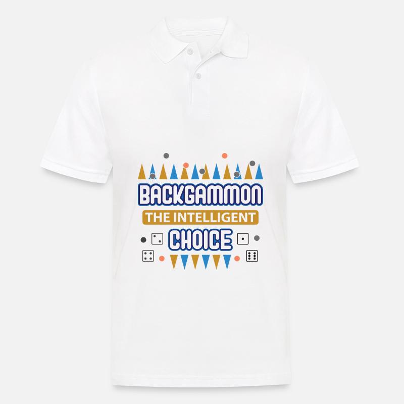 Backgammon Spiel - Männer Poloshirt - Weiß