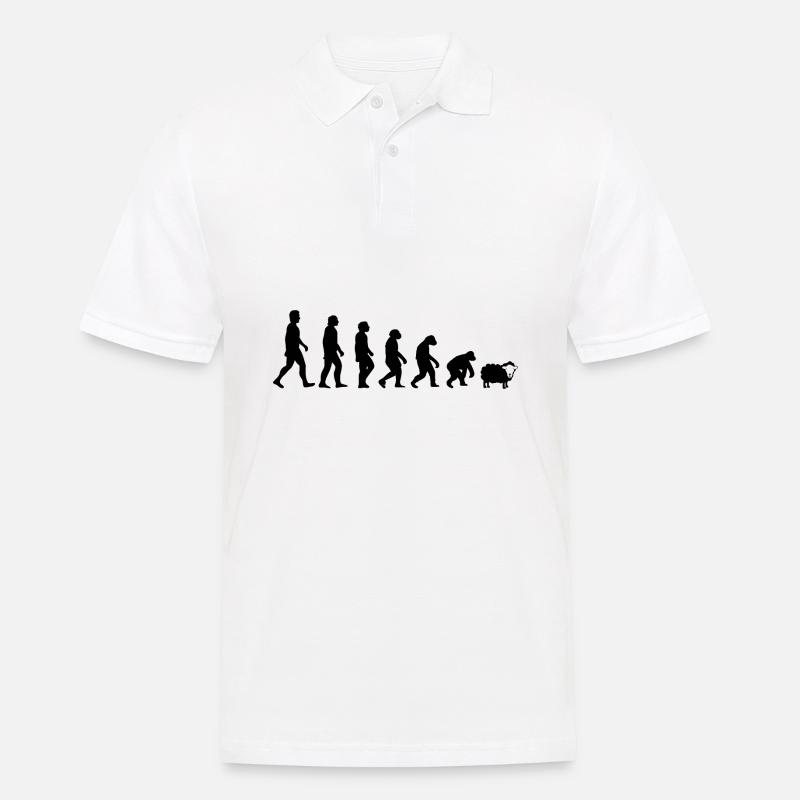 FUNNY EVOLUTION HUMANITY DARWIN - Men's Polo Shirt - white