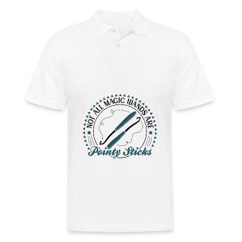 Not all magic wands are pointy sticks - Männer Poloshirt - Weiß - Vorne - Kai (181cm)
