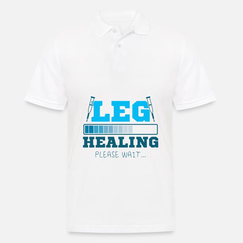 Leg Healing Please Wait - Männer Poloshirt - Weiß