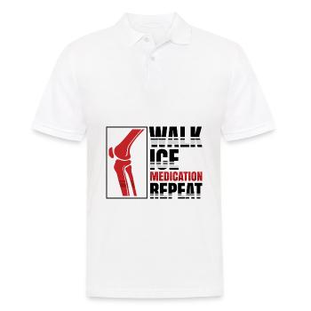 Walk Ice Medication Repeat - Männer Poloshirt - Weiß - Vorne - Kai (181cm)