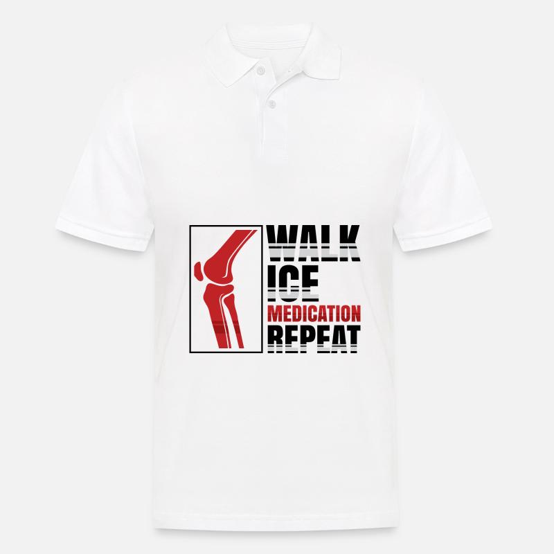 Walk Ice Medication Repeat - Männer Poloshirt - Weiß