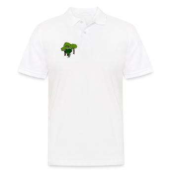 Wandernder Brokkoli Wanderung im Wald - Männer Poloshirt - Weiß - Vorne - Kai (181cm)