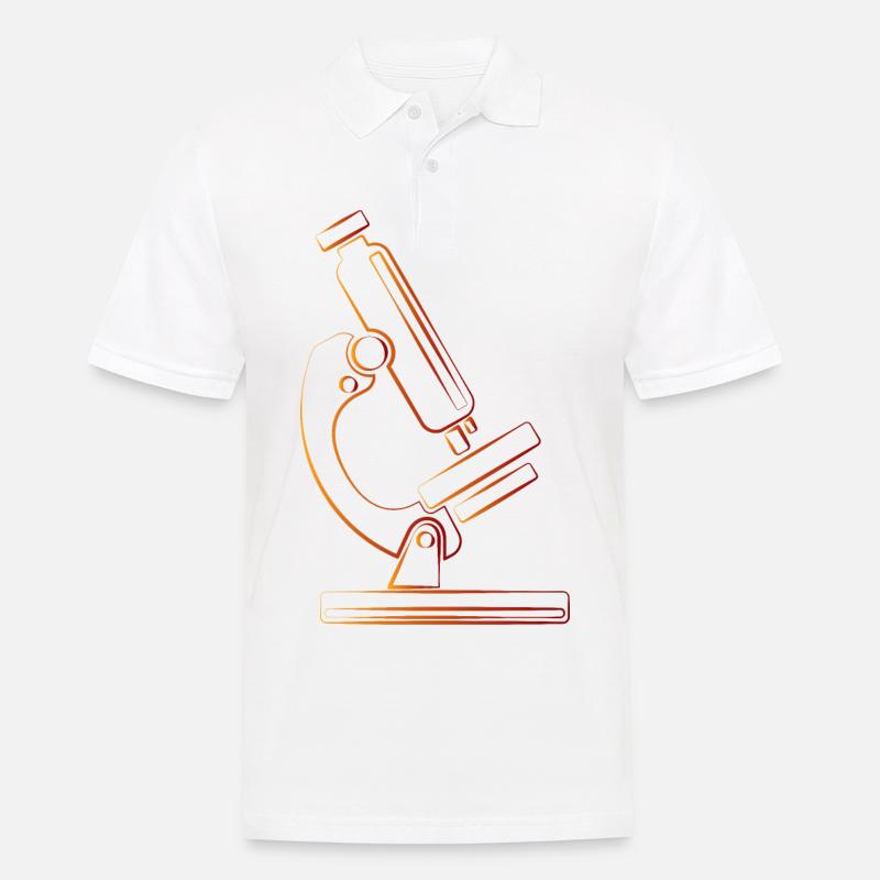 Cadeau rétro science recherche microscope - Polo Homme - blanc