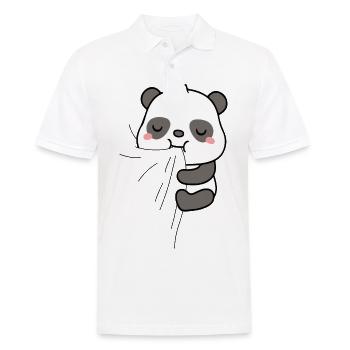 Panda T-Shirt Drôle Faim Panda Mange - Polo Homme - blanc - Devant - Kai (181cm)