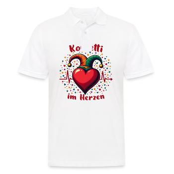 Herzschlag Konfetti Im Herzen EKG Karneval - Männer Poloshirt - Weiß - Vorne - Kai (181cm)