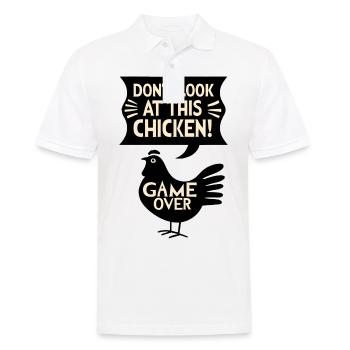 Ne regardez pas ce jeu de poulet Witziges - Polo Homme - blanc - Devant - Kai (181cm)