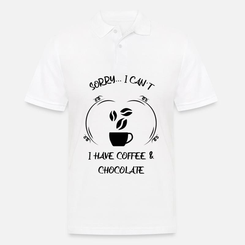 Kaffee Espresso Käffchen & Schokolade - Männer Poloshirt - Weiß