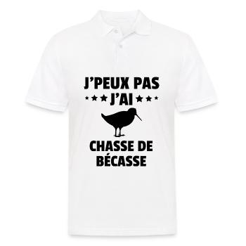 j'peux pas j'ai chasse de bécasse - Polo Homme - blanc - Devant - Kai (181cm)
