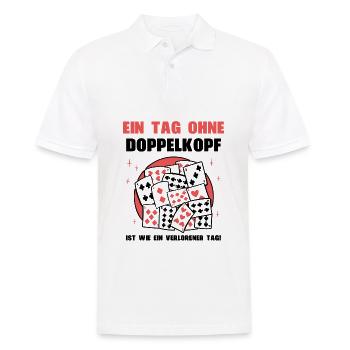 Ein Tag ohne Doppelkopf - Männer Poloshirt - Weiß - Vorne - Kai (181cm)