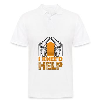 I Knee'd help - Männer Poloshirt - Weiß - Vorne - Kai (181cm)