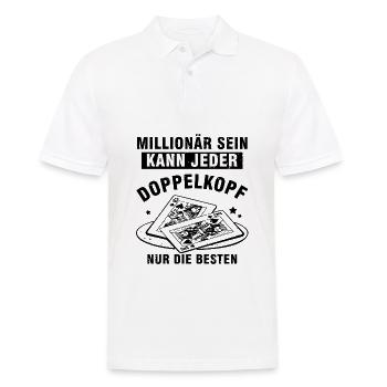 Millionär sein kann jeder Doppelkopf - Männer Poloshirt - Weiß - Vorne - Kai (181cm)