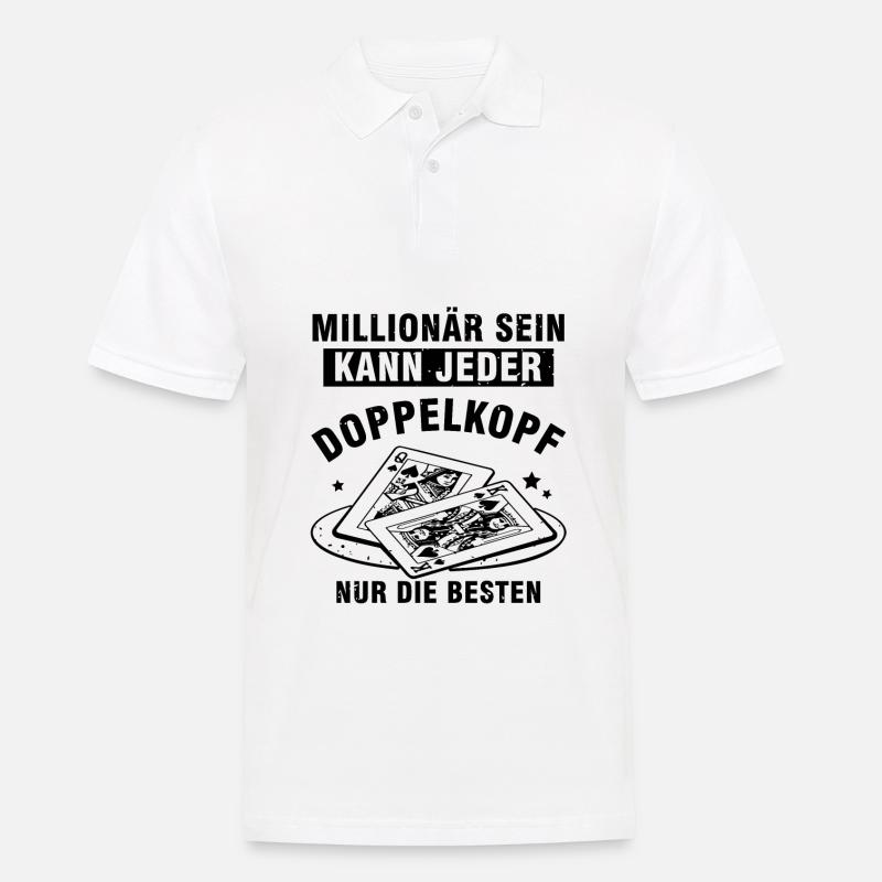 Millionär sein kann jeder Doppelkopf - Männer Poloshirt - Weiß