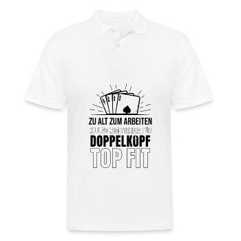 Zum arbeiten zu alt Doppelkopf top fit - Männer Poloshirt - Weiß - Vorne - Kai (181cm)