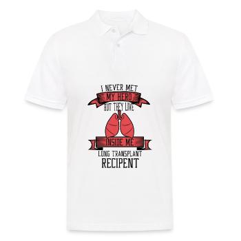 I never me my hero Lung transplant recipent - Männer Poloshirt - Weiß - Vorne - Kai (181cm)