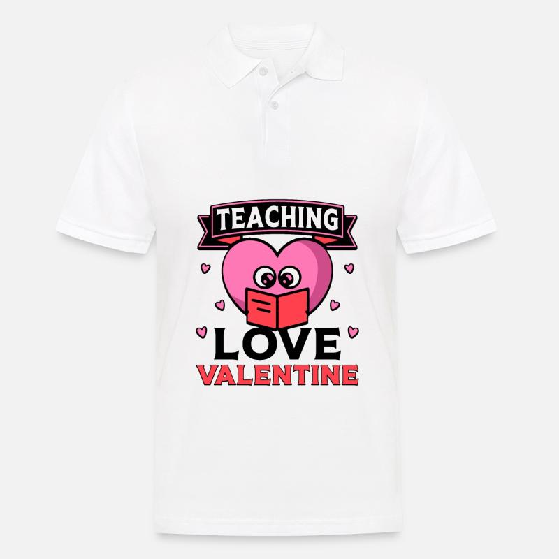 Teaching Love Valentine - Männer Poloshirt - Weiß
