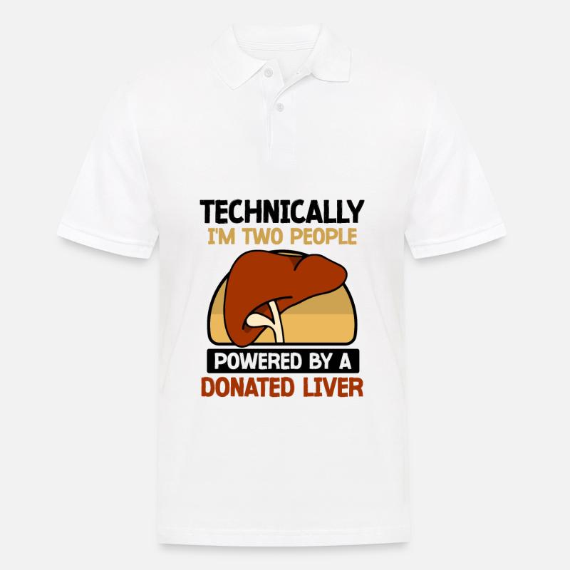 powered by a donated Liver - Männer Poloshirt - Weiß