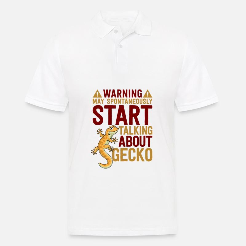 start talking about Gecko - Männer Poloshirt - Weiß