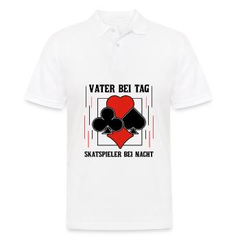 Vater bei Tag Skatspieler bei Nacht - Männer Poloshirt - Weiß - Vorne - Kai (181cm)