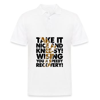 Take it nice and Knee-Sy - Männer Poloshirt - Weiß - Vorne - Kai (181cm)